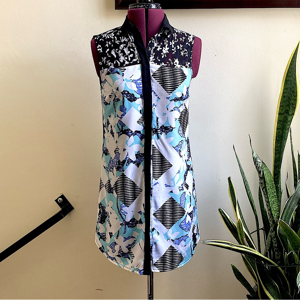 Peter Piloto x Target Floral Geo Print Shirt Dress. XS/TP